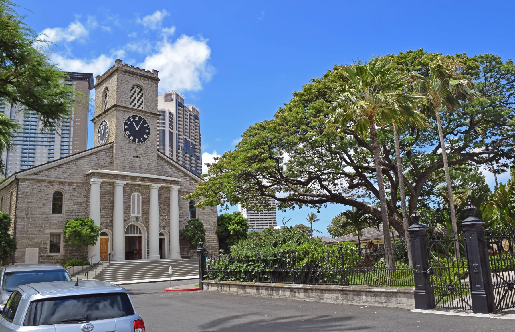 Kawaiahaʻo Church and its historic grounds in central Honolulu.