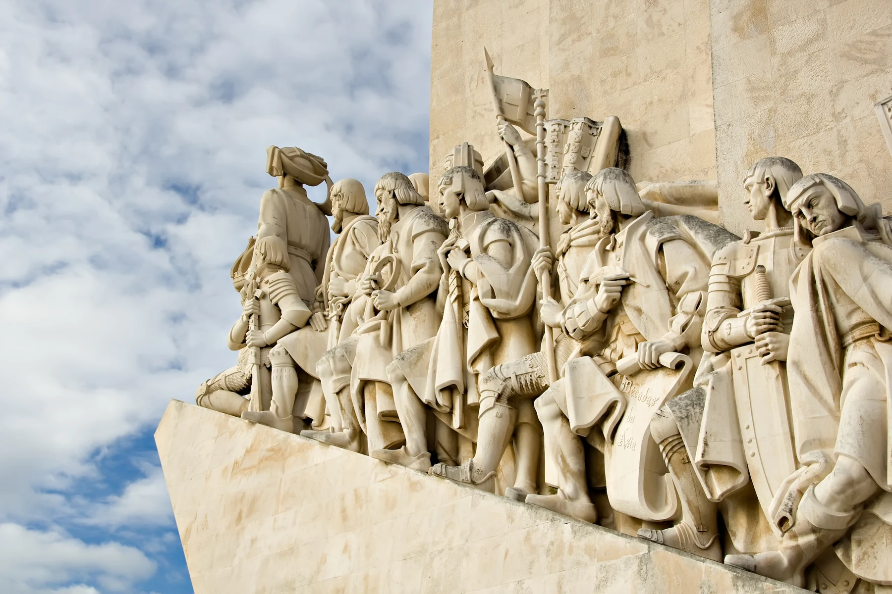 Detail of the carved historical figures along Padrão dos Descobrimentos