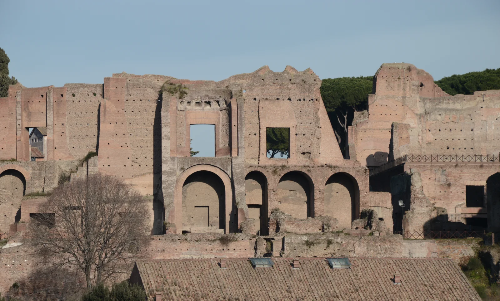 The ruins of the Domus Augustana descend from the Palatine toward the Circus Maximus.
